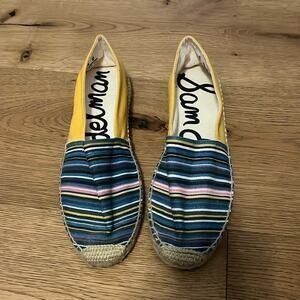 Sam Edelman blue and yellow espadrilles size 8 M